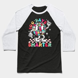 Groovy 100 Days Smarter Happy 100Th Day Of School Teacher Baseball T-Shirt